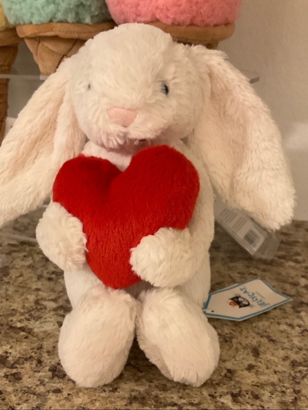 Jellycat Little Red Love Heart Bashful Bunny